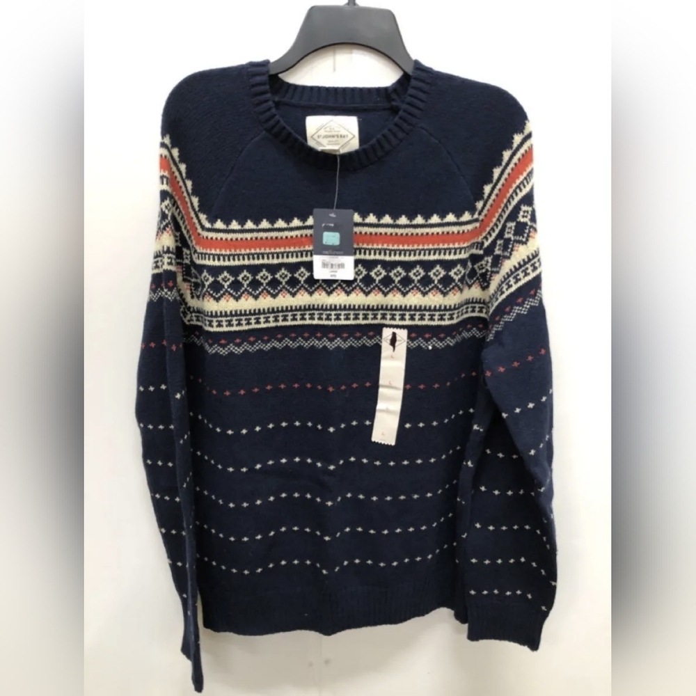 NWT St John's Bay Men's Navy Sweater Size L MSRP $70